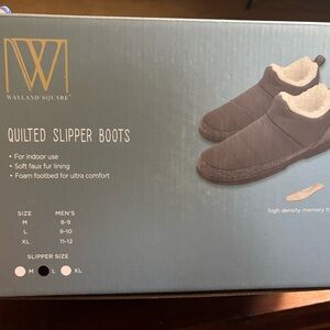 Gray Quilted Slipper Boots for Men